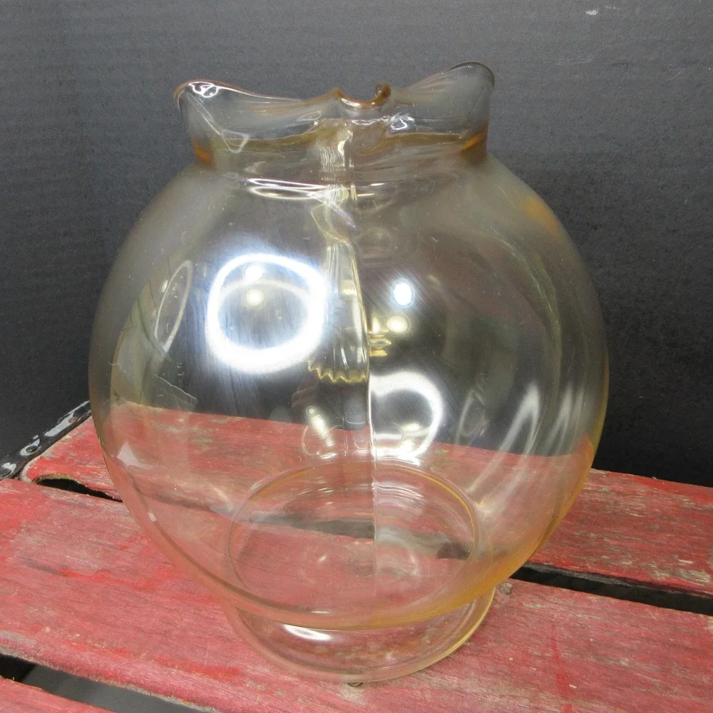 Vintage Amber Yellow Glass Pitcher & 4 Tumblers Set Juice Water Retro